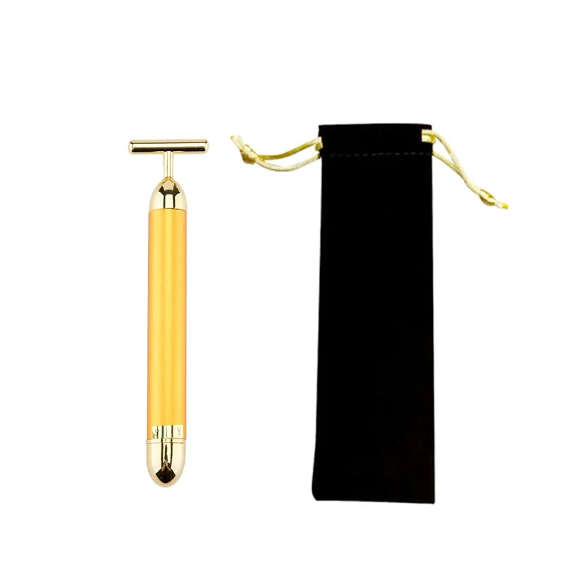 KentDO™ 24K Gold T-Shape Beauty Roller – Face Lift & Glow