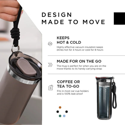KentDO™ Thermal Coffee Travel Mug – Leakproof & Insulated
