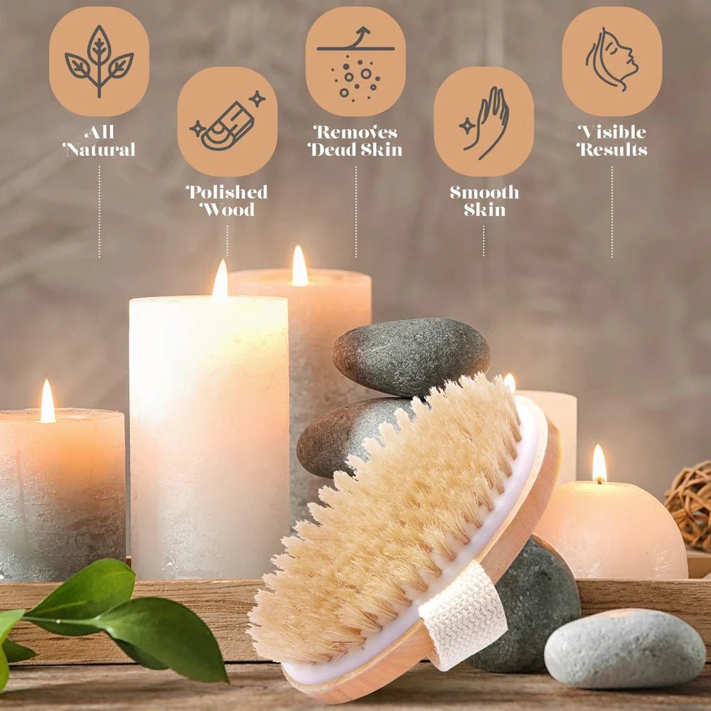 KentDO™ Wooden Body Brush – Soft Bristle Exfoliation