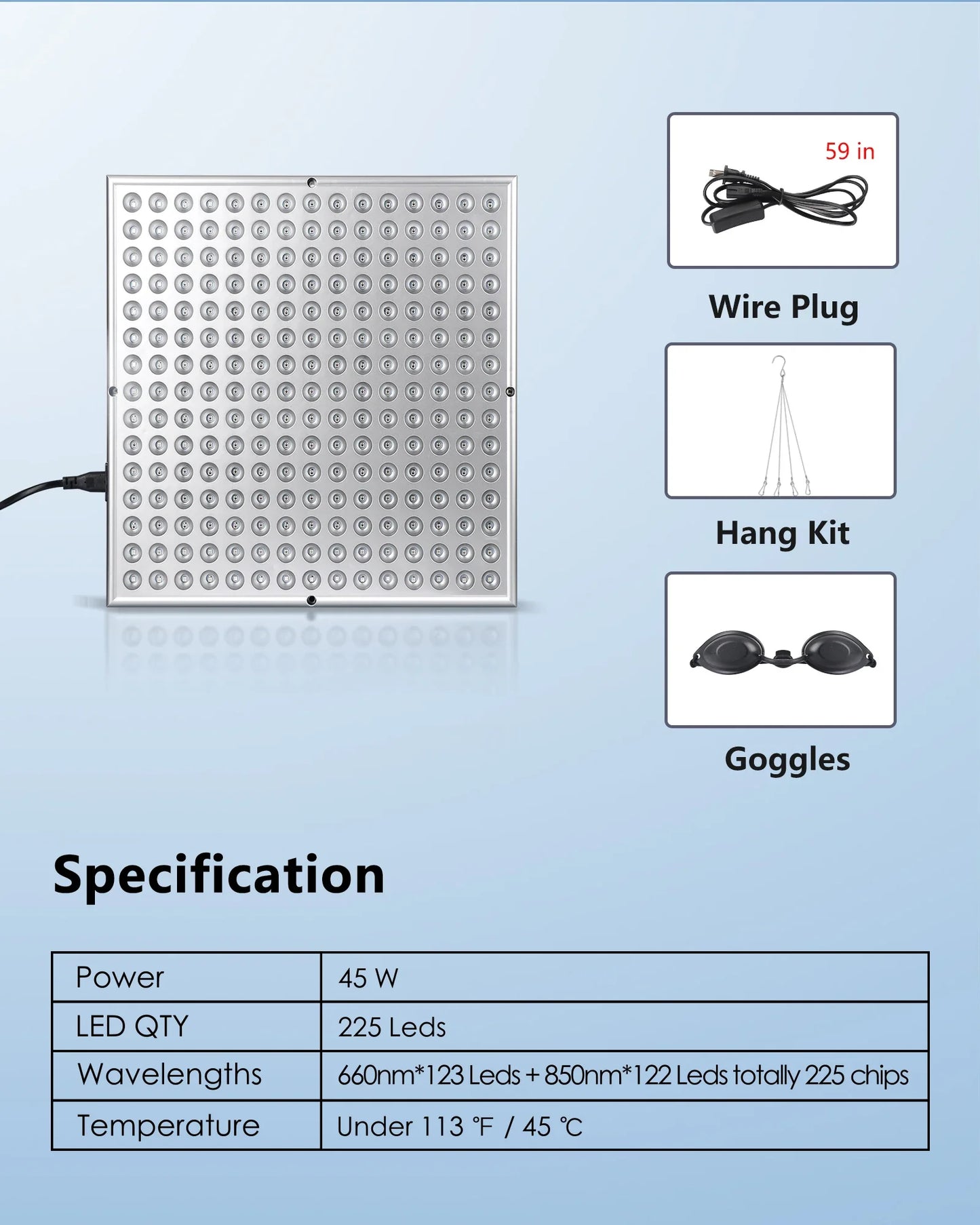 KentDO™ 45W LED Red Light Therapy Panel – Anti-Aging & Pain Relief