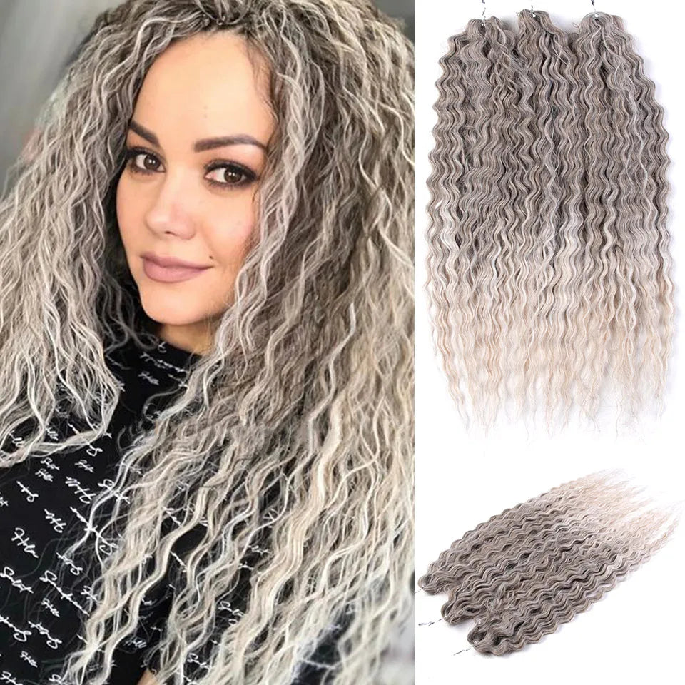 KentDO™ Water Wave Crochet Hair – Soft, Natural Curls 22"