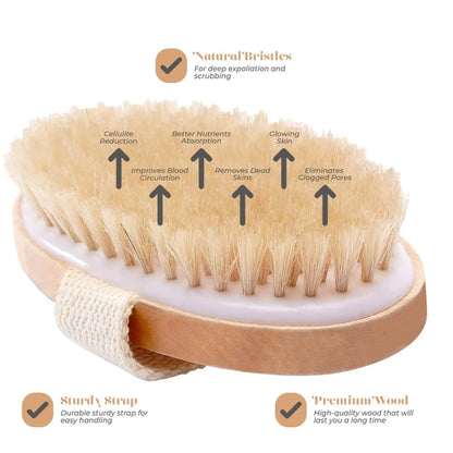KentDO™ Wooden Body Brush – Soft Bristle Exfoliation