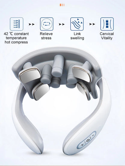 KentDO™ 4-Head Neck Massager with Heat & Vibration Relief