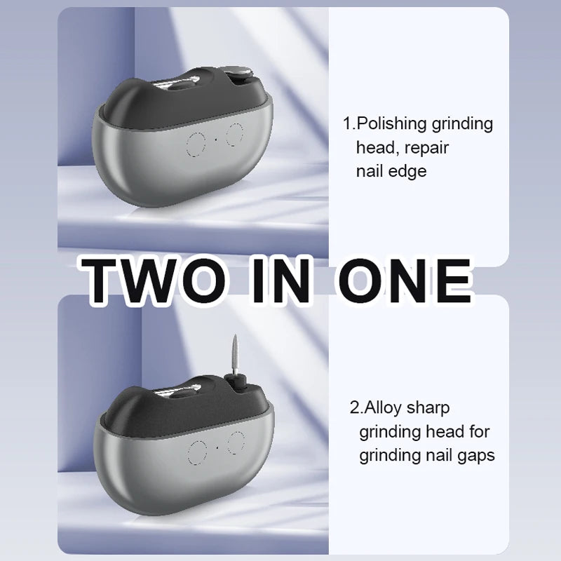 Electric Nail Clipper with Polisher & LED Dust Collector