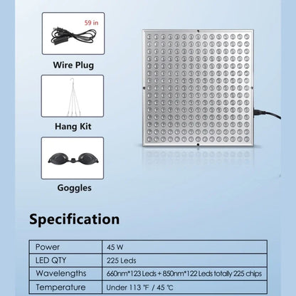 KentDO™ 45W LED Red Light Therapy Panel – Anti-Aging & Pain Relief