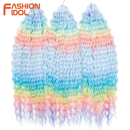 KentDO™ Water Wave Crochet Hair – Soft, Natural Curls 22"