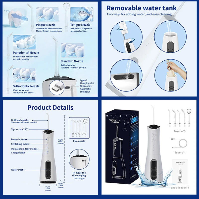 Portable Water Flosser – Deep Clean & Healthy Smile
