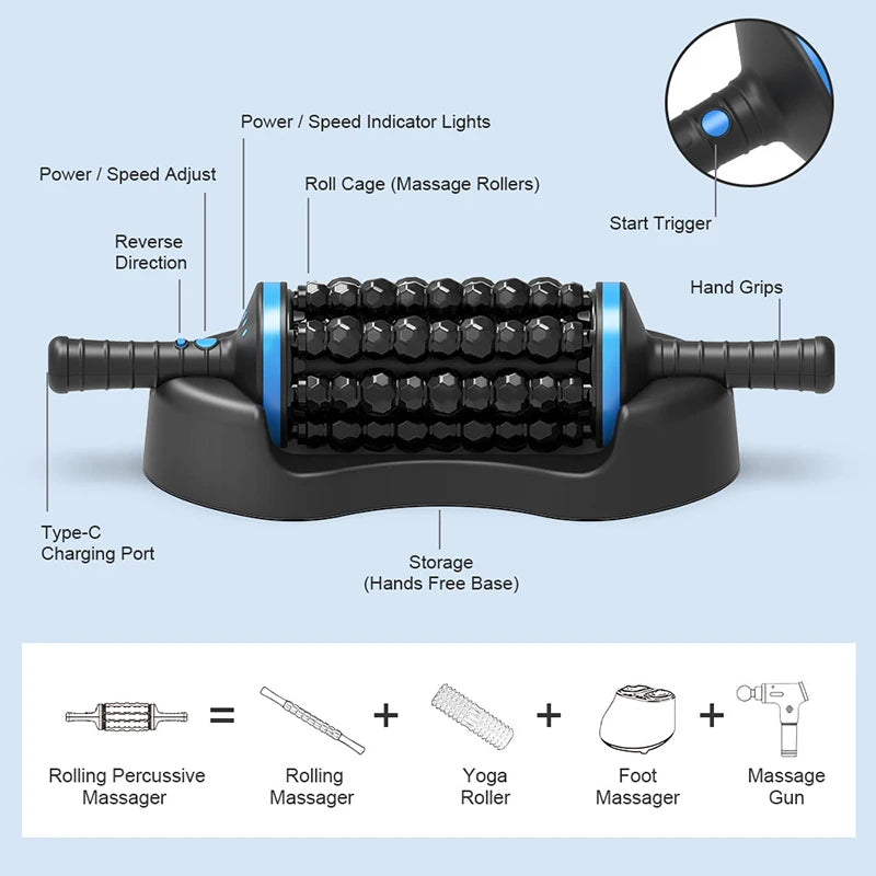 Cordless Roller Body Massager – 5 Speed Deep Relief