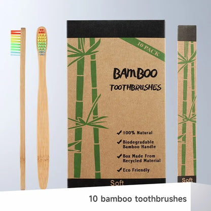 KentDO™ Bamboo Toothbrush Set – Eco-Friendly 10-Pack