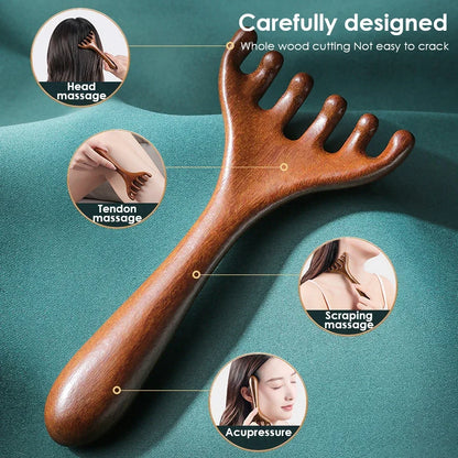 KentDO™ Sandalwood Massage Comb – Stress Relief & Skin Glow