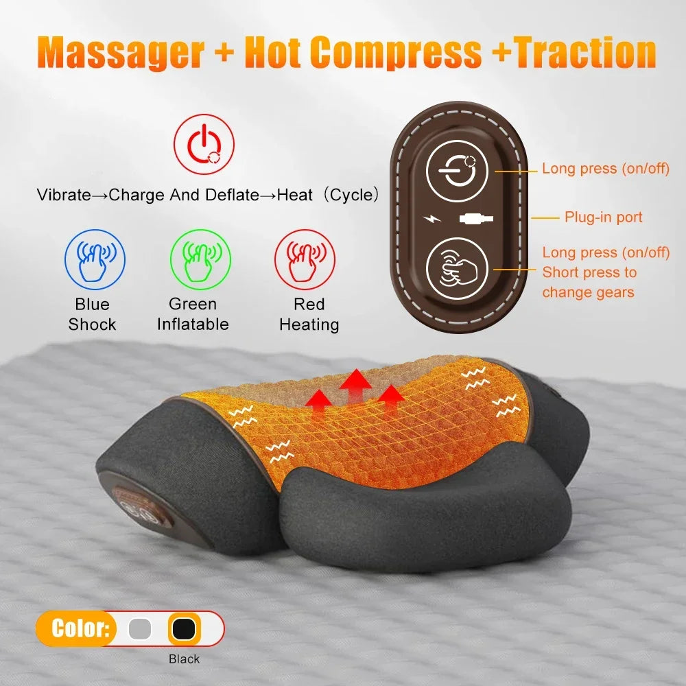 Electric Neck Massager Pillow with Heat & Vibration Relief