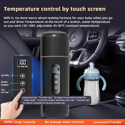 12V Portable Car Electric Kettle 500ml – Fast Heat Travel Cup