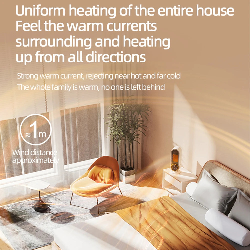 Portable Electric Fan Heater 1200W – Fast & Safe Heating