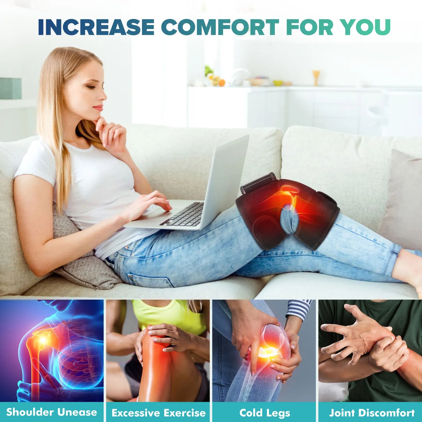 Knee Heating Massager with Vibration for Joint Pain Relief