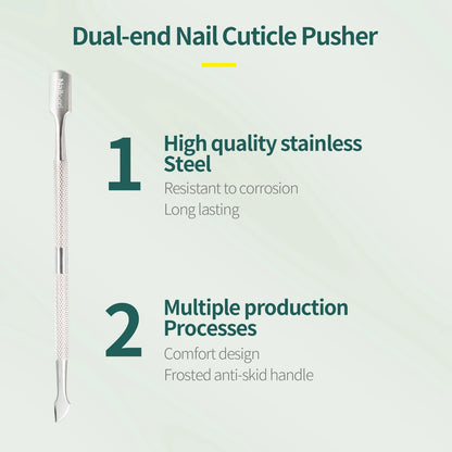 KentDO™ Stainless Steel Nail Cutter & Cuticle Pusher Set