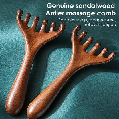 KentDO™ Sandalwood Massage Comb – Stress Relief & Skin Glow