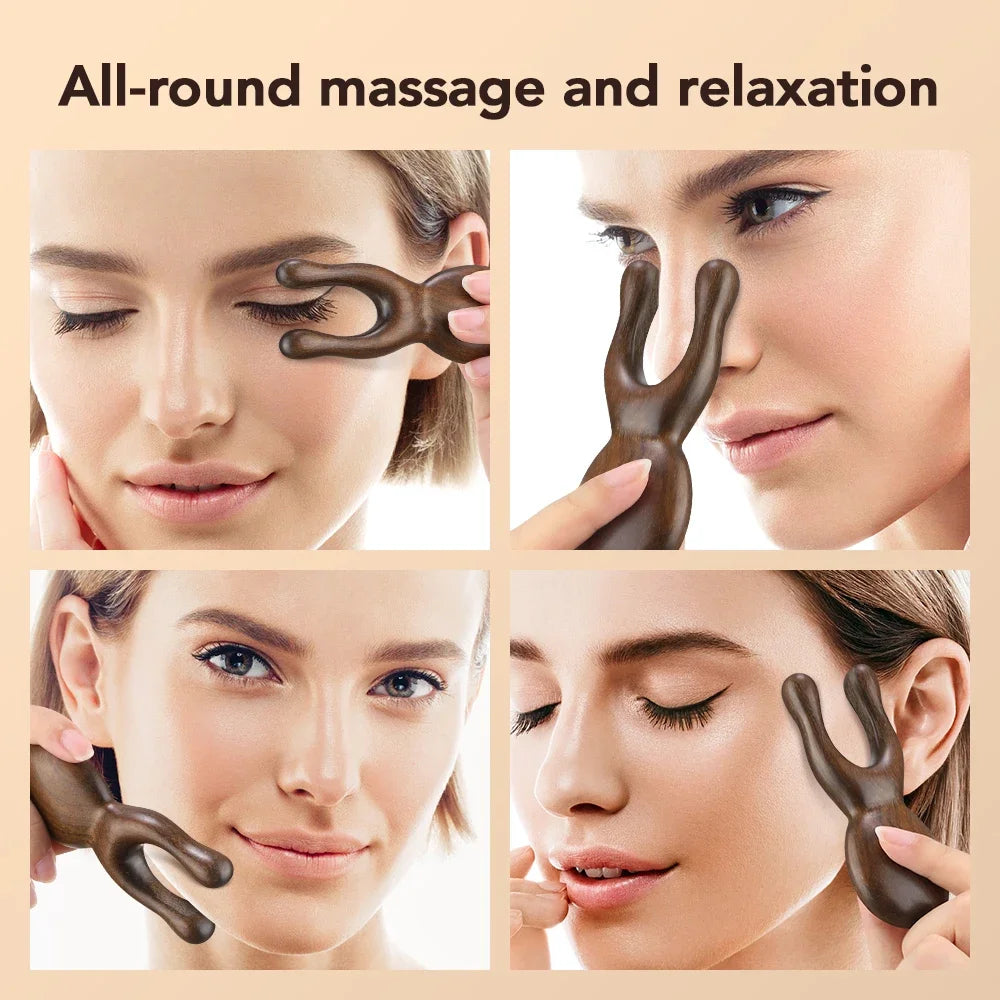 KentDO™ Wooden Gua Sha Facial Tool – Sandalwood Lift & Glow