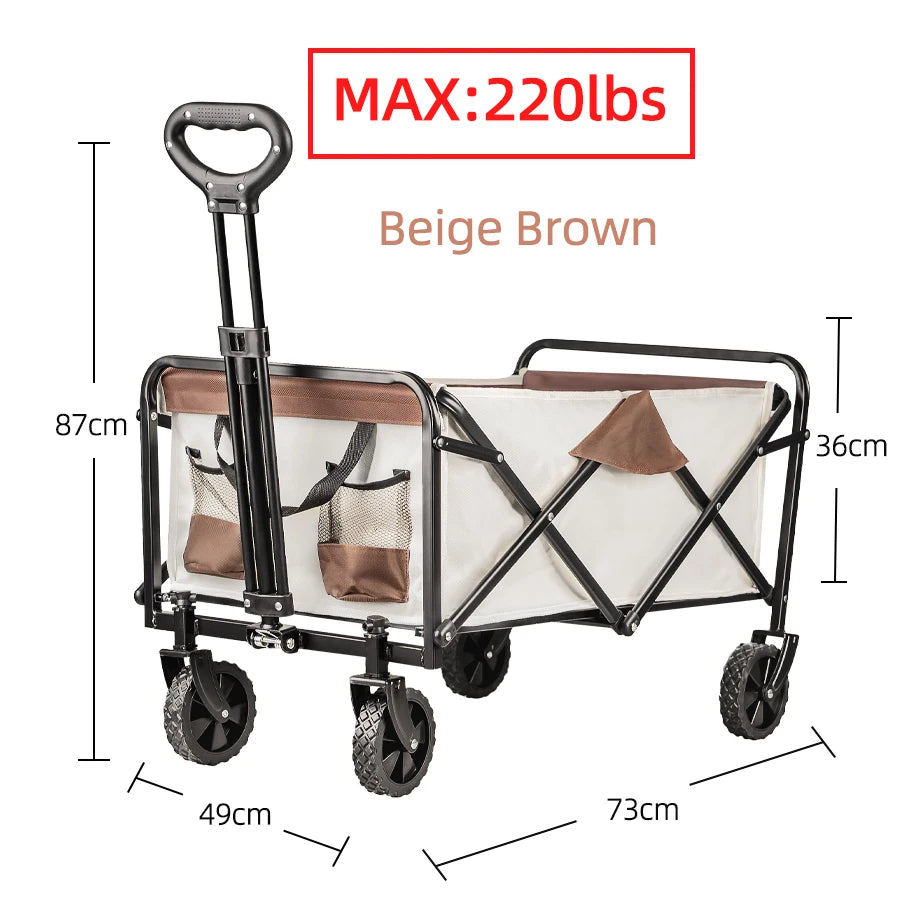 Heavy Duty Folding Wagon with Large Capacity Storage Cart