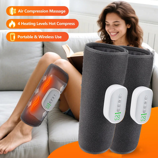 Wireless Air Compression Calf Massager with Heat Relief