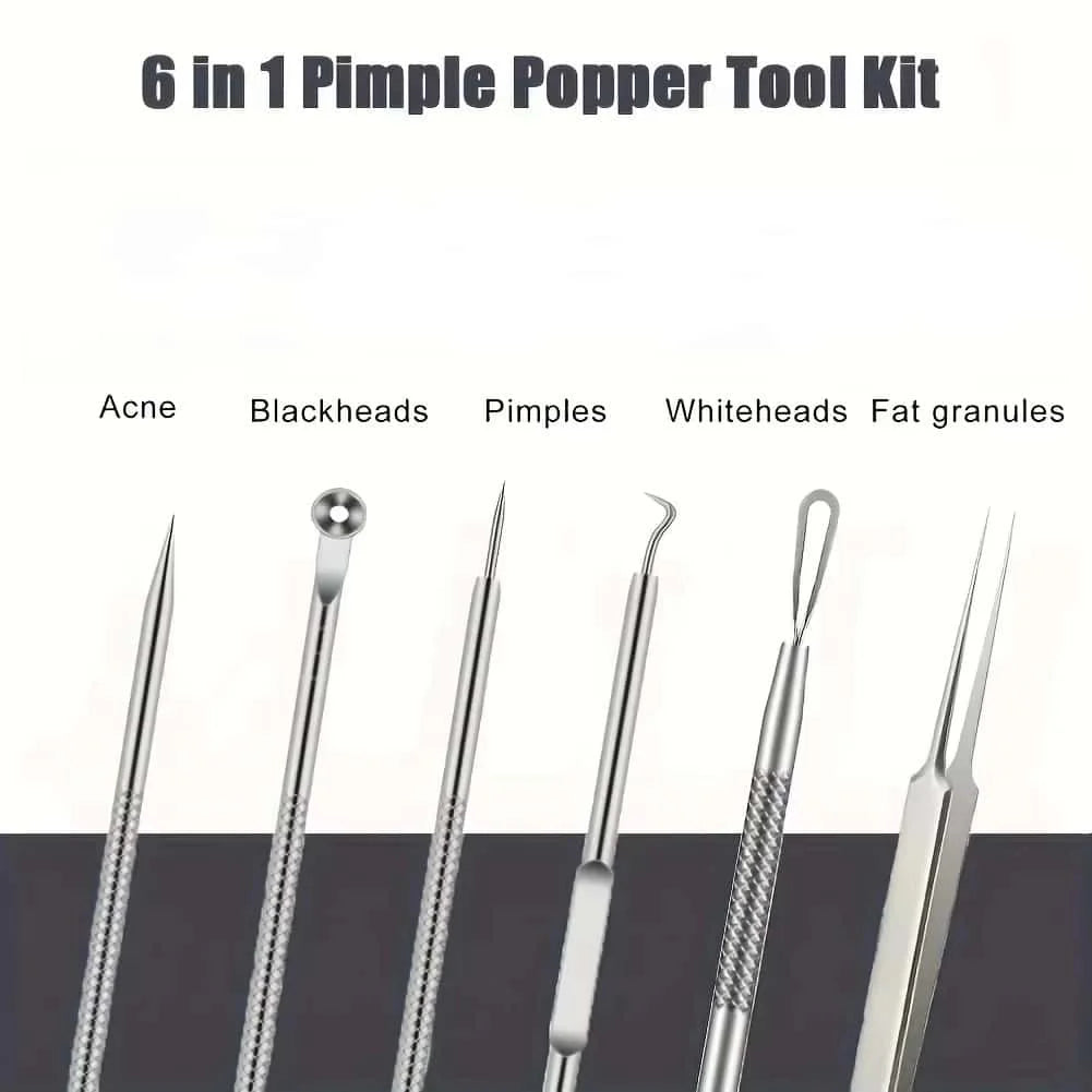 KentDO™ 6Pcs Pimple Tweezers Set – Pro Acne Care Tool