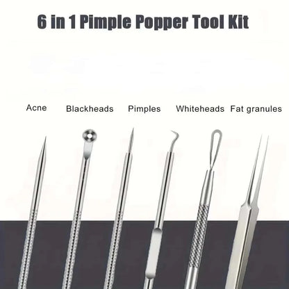 KentDO™ 6Pcs Pimple Tweezers Set – Pro Acne Care Tool