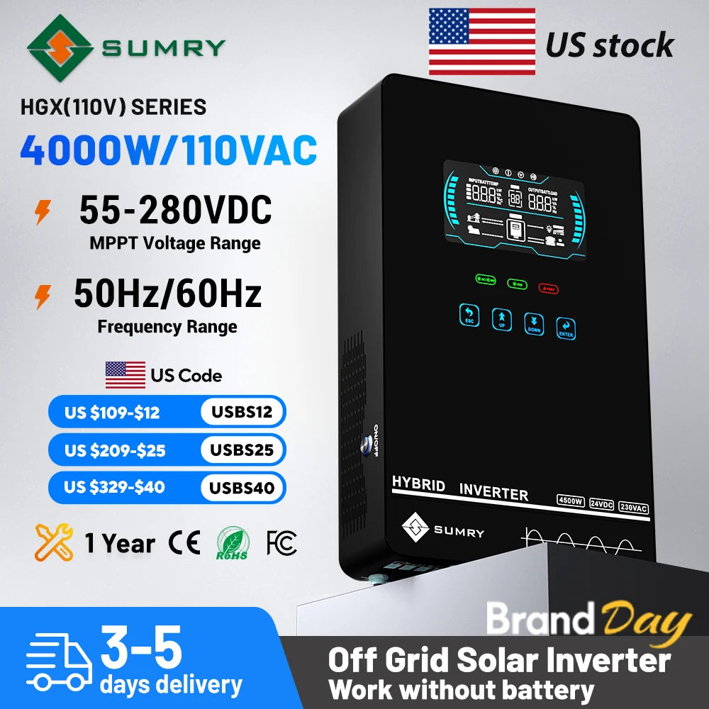 Off-Grid Solar Inverter 4KW – Pure Sine Stable Power