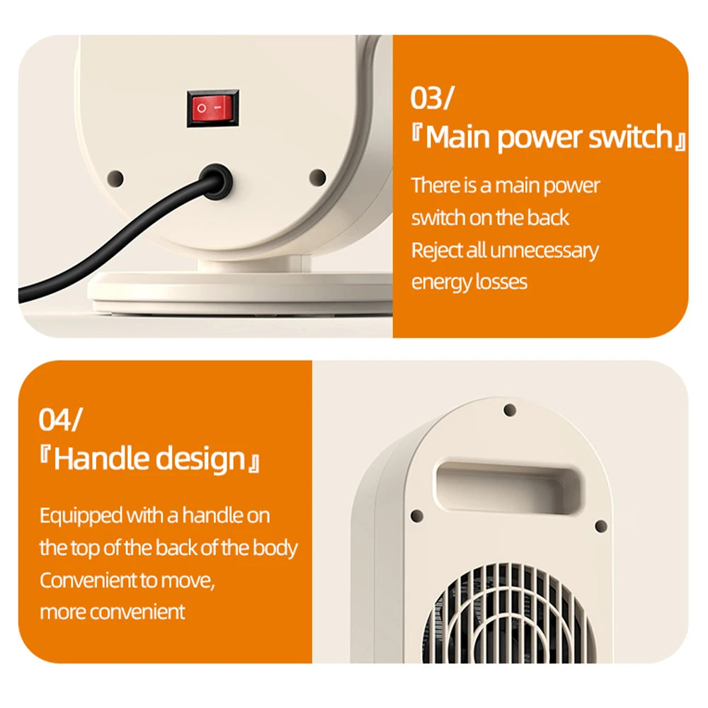 Portable Electric Fan Heater 1200W – Fast & Safe Heating