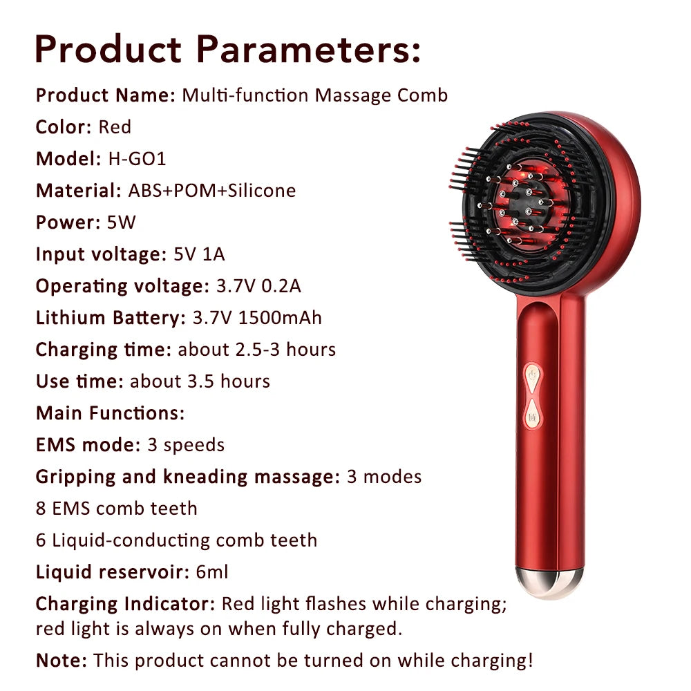 KentDO™ Electric Scalp Massager – Light Therapy for Hair Growth