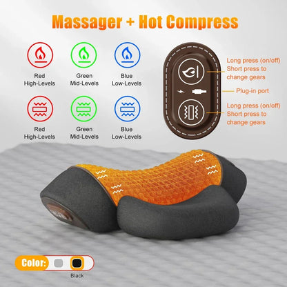 Electric Neck Massager Pillow with Heat & Vibration Relief