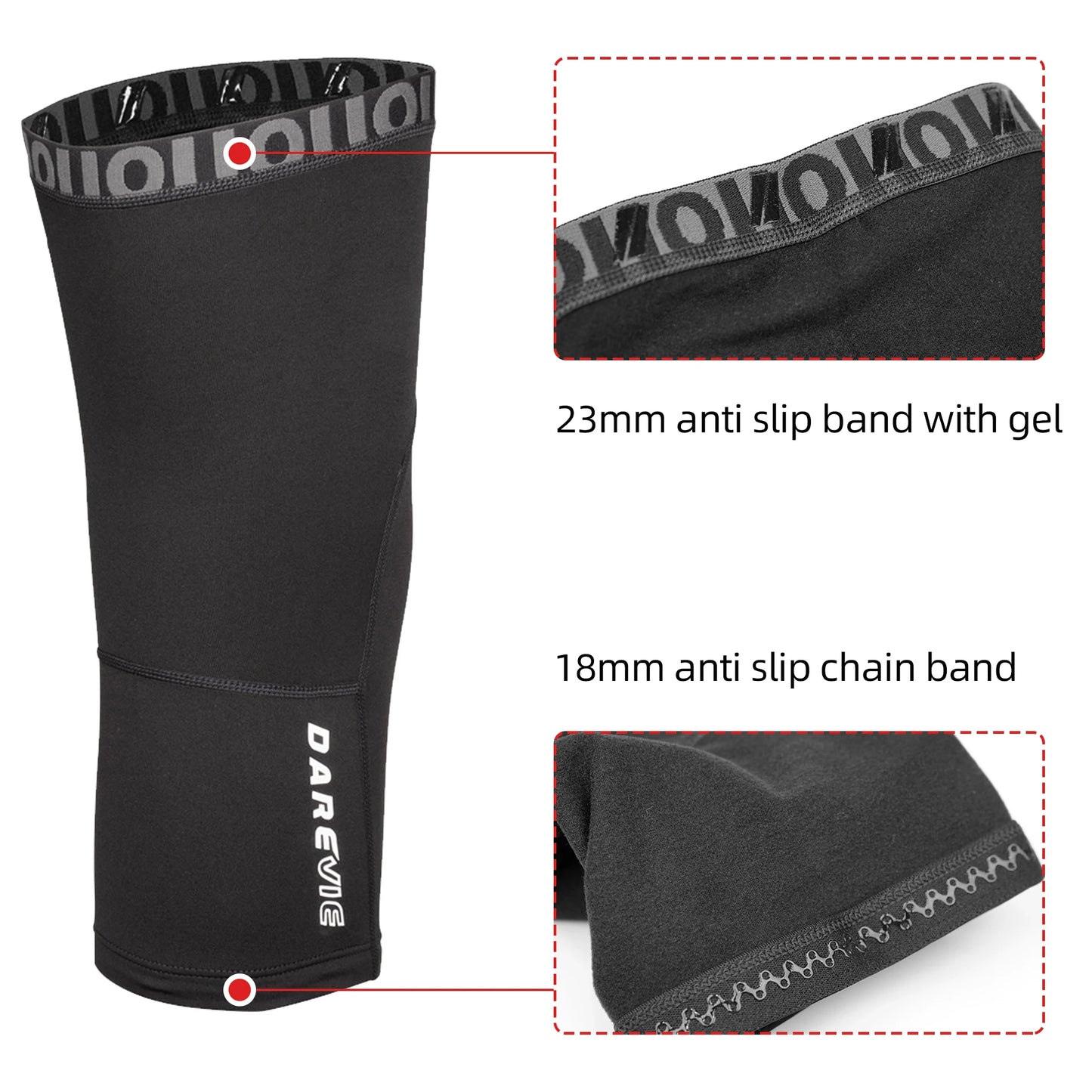 Cycling Leg Warmers Thermal Fleece with Anti-Slip Fit