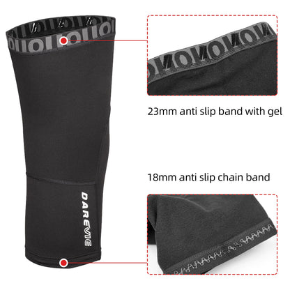 Cycling Leg Warmers Thermal Fleece with Anti-Slip Fit