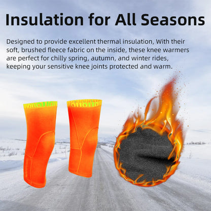 Cycling Leg Warmers Thermal Fleece with Anti-Slip Fit