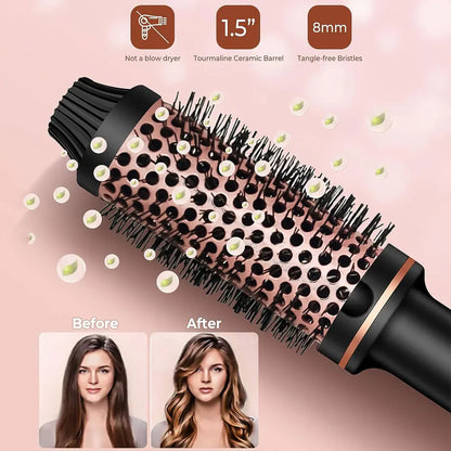 KentDO™ 1.5" Heated Curling Brush – Ceramic Hair Styler