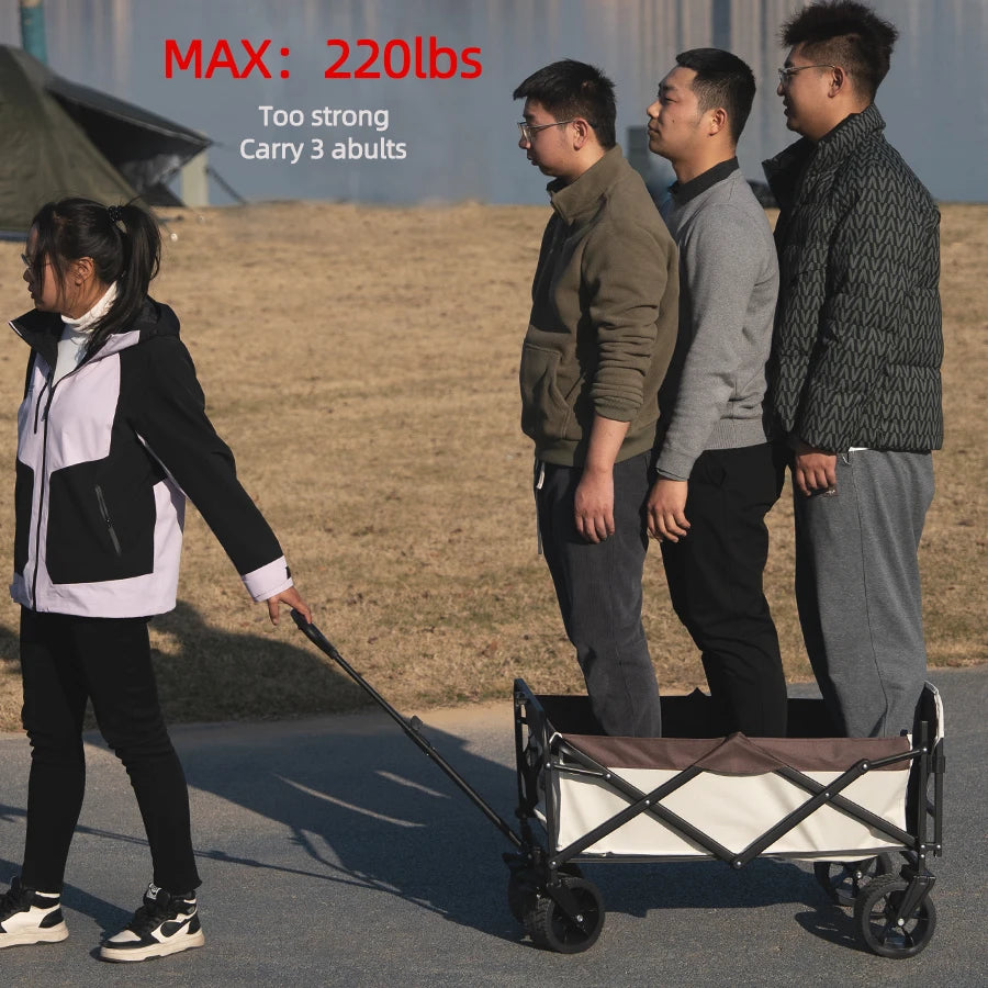 Heavy Duty Folding Wagon with Large Capacity Storage Cart