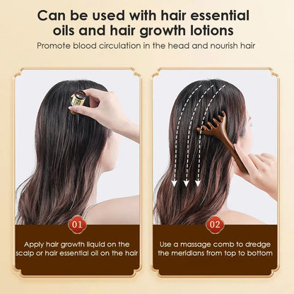 KentDO™ Sandalwood Massage Comb – Stress Relief & Skin Glow