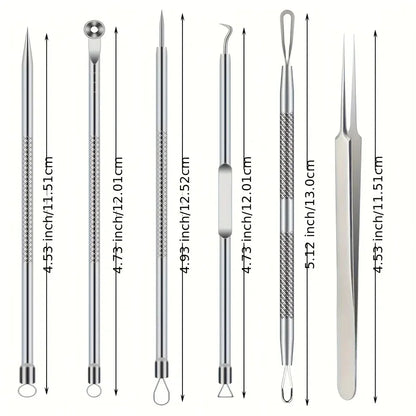 KentDO™ 6Pcs Pimple Tweezers Set – Pro Acne Care Tool
