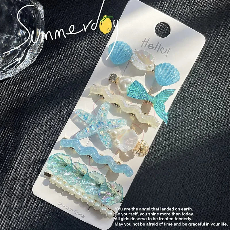 Shell Starfish Hair Clips for Cute Mermaid-Inspired Styles