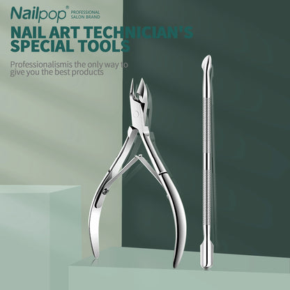 KentDO™ Stainless Steel Nail Cutter & Cuticle Pusher Set