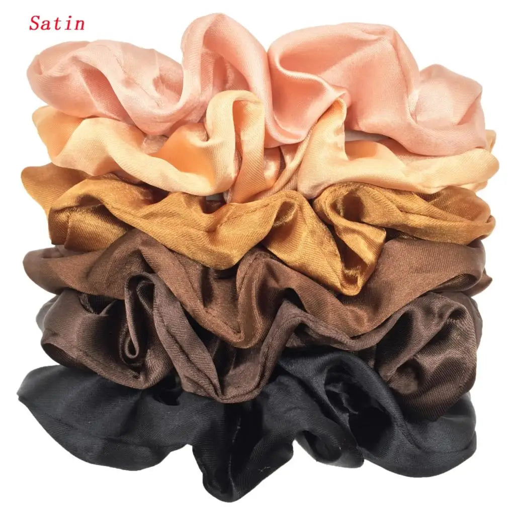 KentDO™ Satin Scrunchies 6PCS – No-Crease Hair Ties