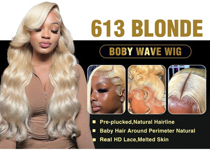 KentDO™ 613 Blonde Human Hair Wig – Luxurious HD Lace Shine