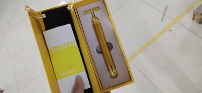 KentDO™ 24K Gold T-Shape Beauty Roller – Face Lift & Glow
