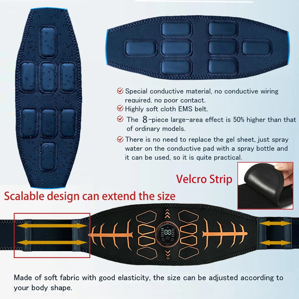 Brangdy EMS Abdominal Toning Belt – Smart Muscle Stimulator