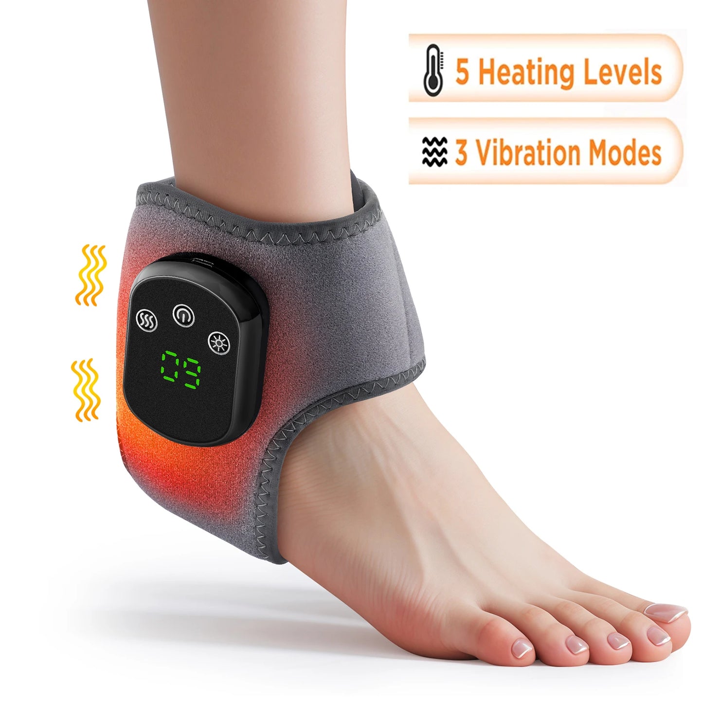 Electric Ankle Massager with Heat for Fast Muscle Relief
