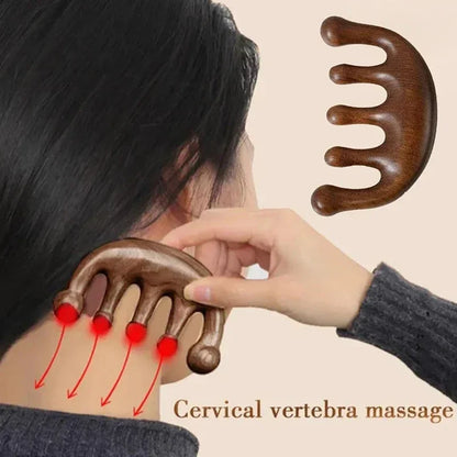 KentDO™ Sandalwood Scalp & Body Massage Comb – Stress Relief