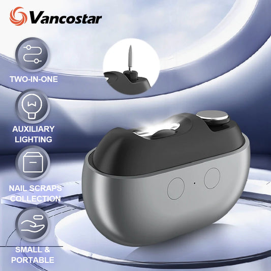 Electric Nail Clipper with Polisher & LED Dust Collector