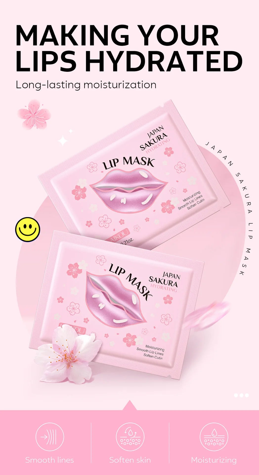 KentDO™ Cherry Blossom Lip Mask – Hydrating & Exfoliating Care