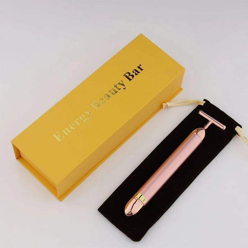 KentDO™ 24K Gold T-Shape Beauty Roller – Face Lift & Glow