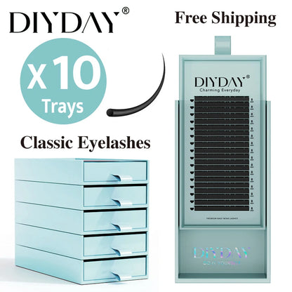 Classic Eyelash Extension 10 Trays Soft Natural Volume Pro+