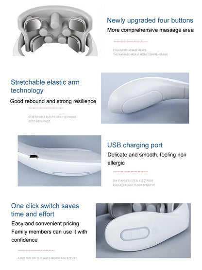 KentDO™ 4-Head Neck Massager with Heat & Vibration Relief