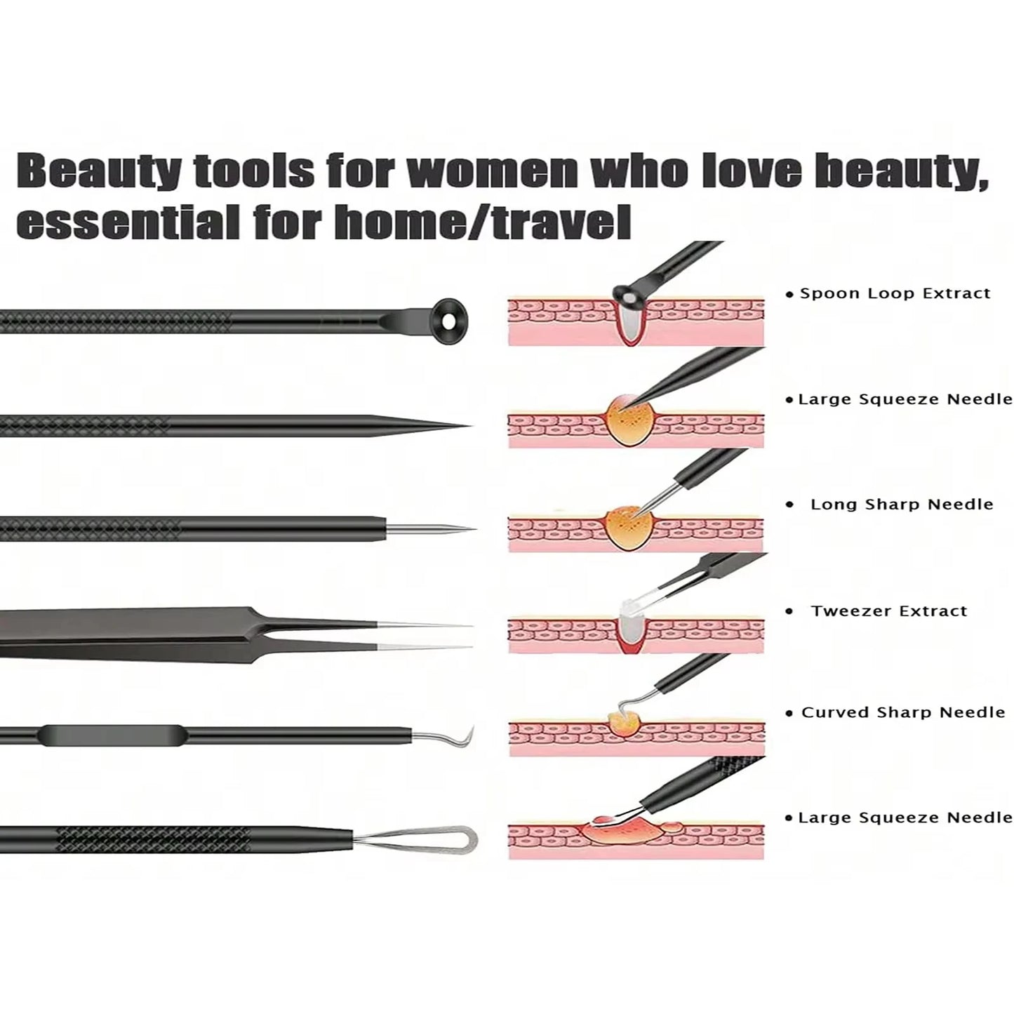 KentDO™ Pimple Popper Tool Kit – Clear Skin Blackhead Remover